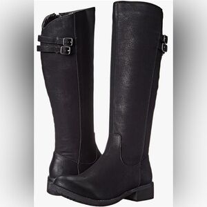 Very Volatile Black Knee High Women’s Boots Faix Leather Side Zipper Sz 7.5